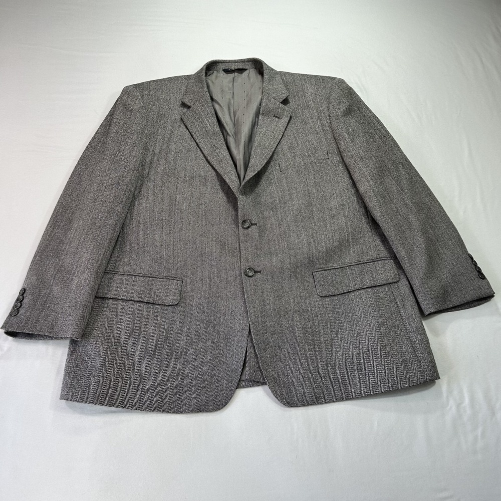 Joseph & Feiss Gold Blazer Mens 48 Regular Herringbone Wool‎ Sport Coat Jacket